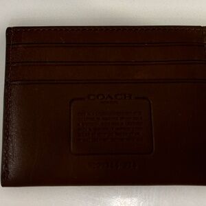 Coach Men's Slim Card Case Brown Leather - Gently Used